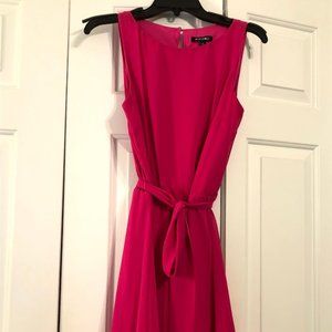 Roz & Ali Hot Pink Dress with Ruffled Hemline